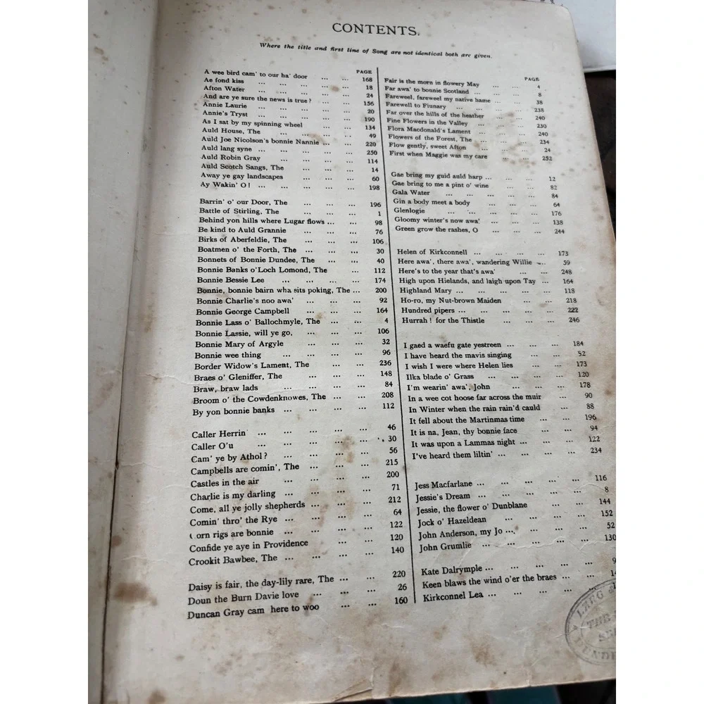Antique Lyric Gems of Scotland Songbook Burns Songs Moffat Dance Music North